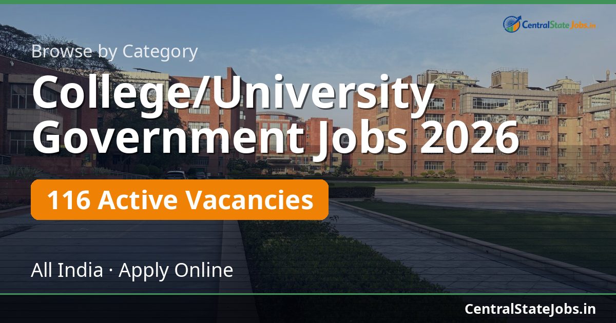 Jobs In College College/University Government Jobs July 2026 | Central State Jobs