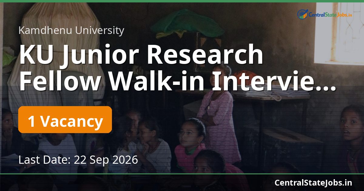 KU Junior Research Fellow Walk-in Interview 2026