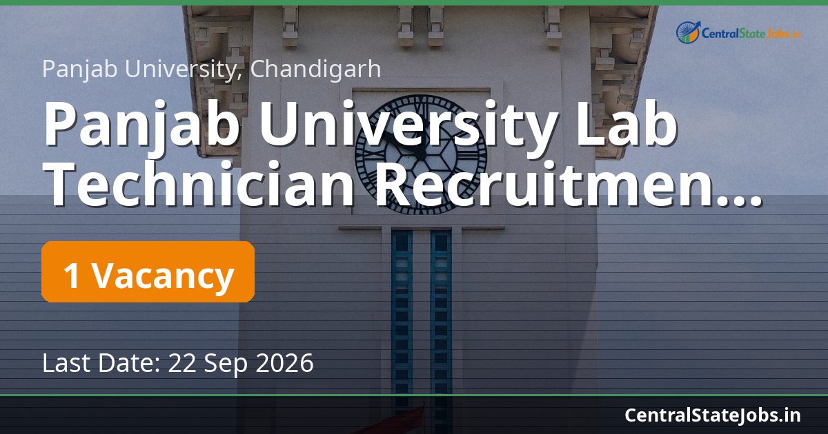 Panjab University Lab Technician Recruitment 2026