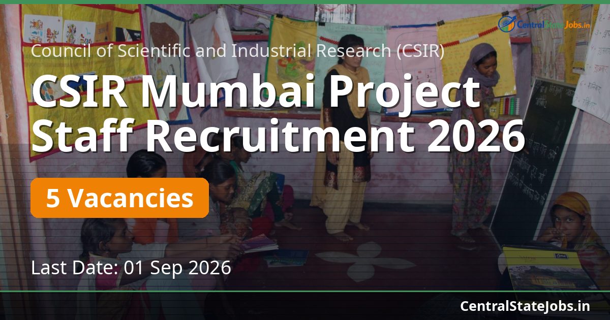 CSIR Mumbai Project Staff Recruitment 2026