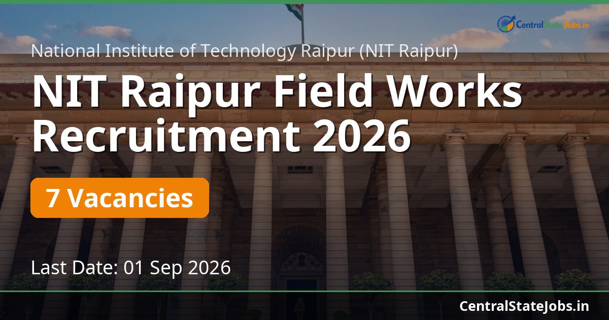 NIT Raipur फील्ड वर्कर भर्ती 2026