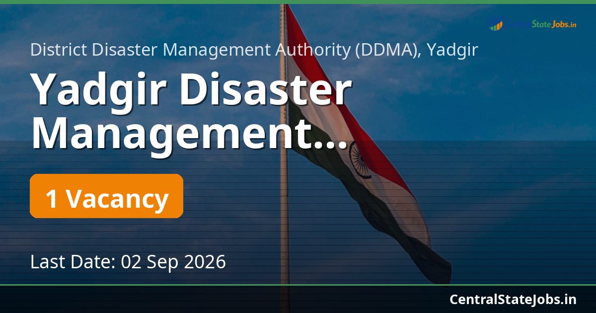 Yadgir Disaster Management Professional Recruitment 2026
