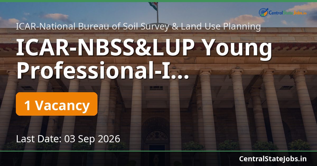 ICAR-NBSS&LUP Young Professional-I Recruitment 2026