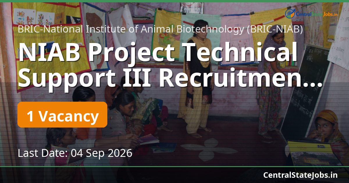 NIAB Project Technical Support III Recruitment 2026