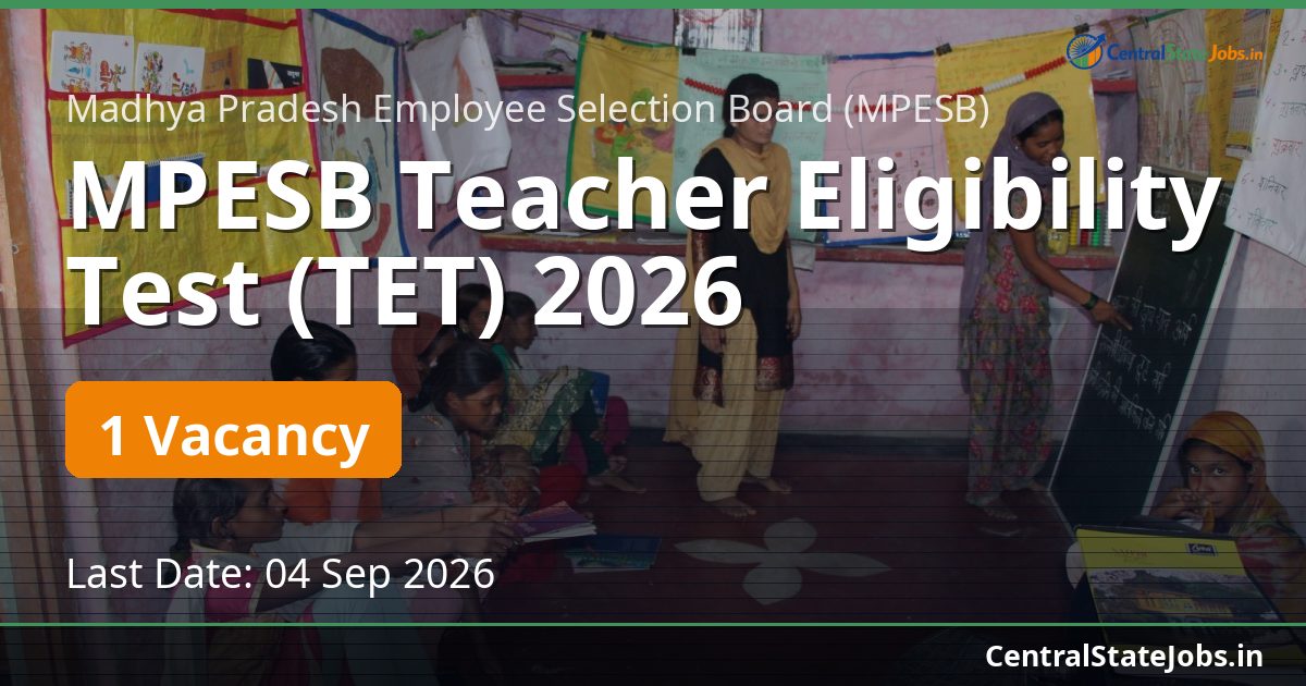 MPESB Teacher Eligibility Test (TET) 2026