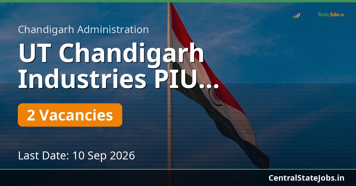 UT Chandigarh Industries PIU भर्ती 2026
