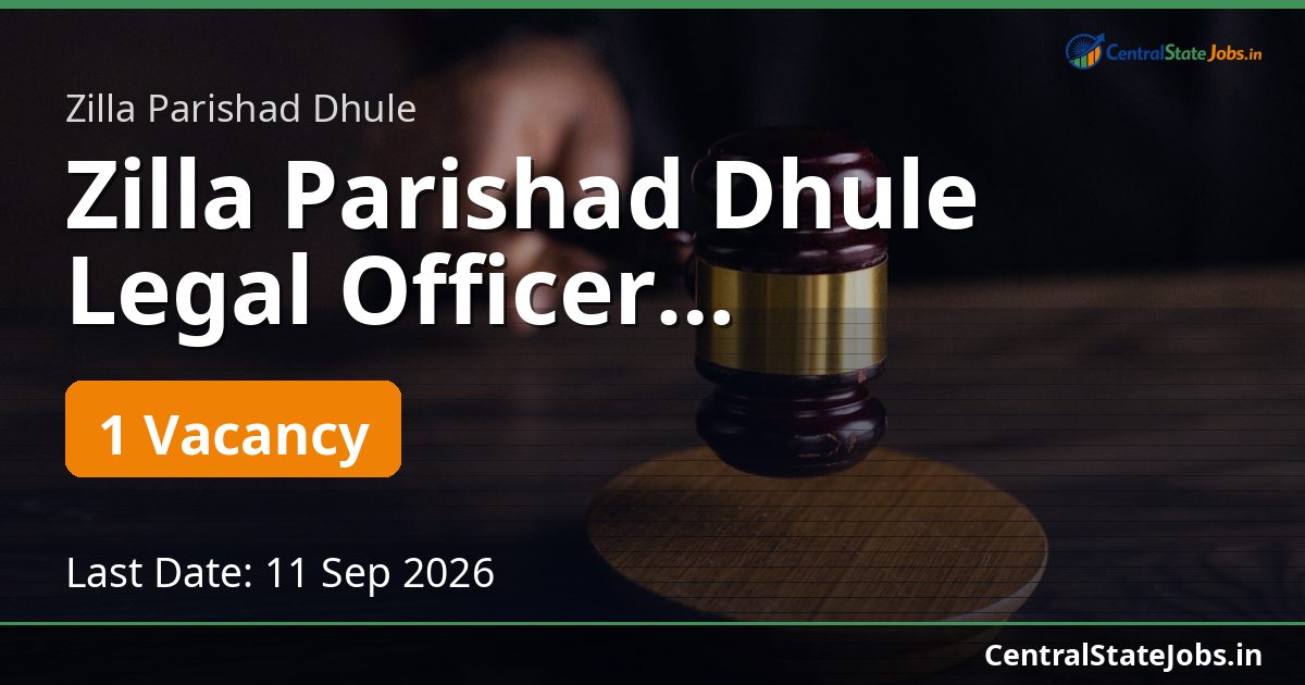Zilla Parishad Dhule Legal Officer Recruitment 2026