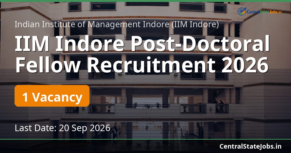 IIM Indore Post-Doctoral Fellow Recruitment 2026