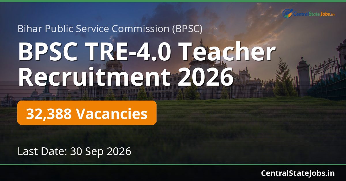 BPSC TRE-4.0 शिक्षक भर्ती 2026 – 32388 पद