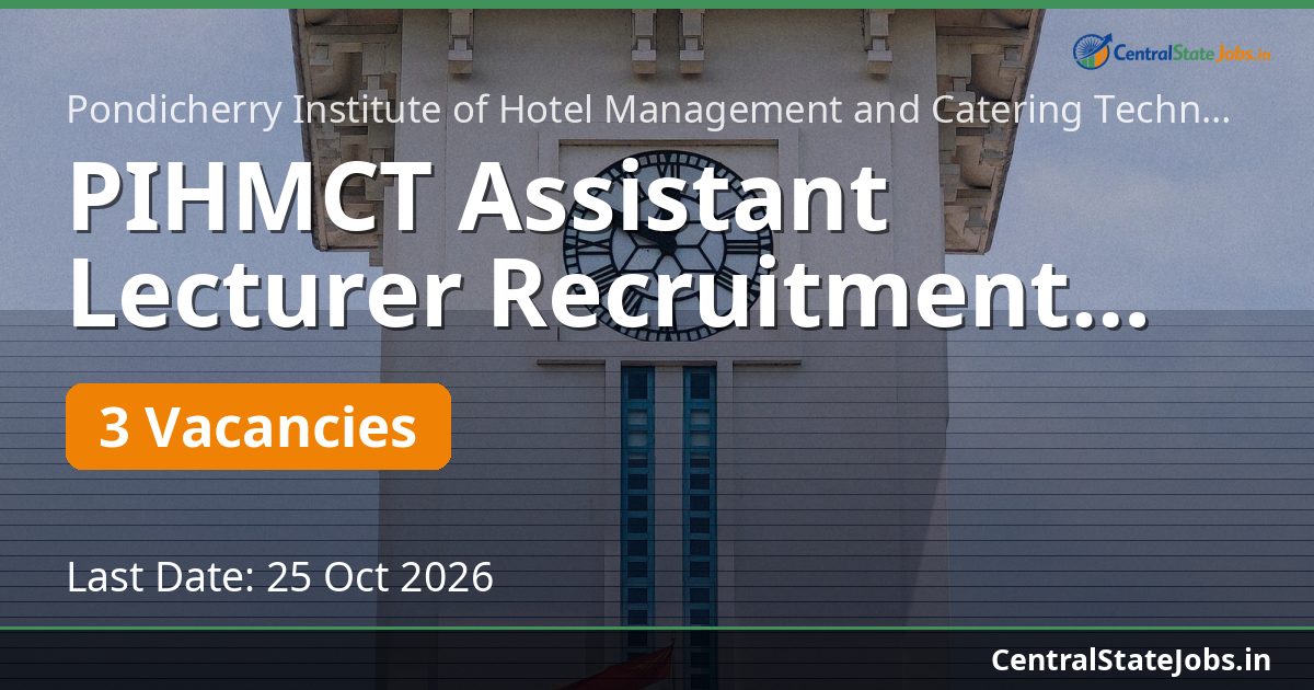 PIHMCT Assistant Lecturer Recruitment 2026