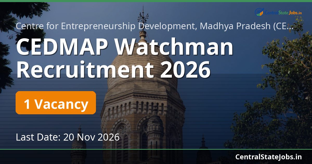 CEDMAP Watchman Recruitment 2026