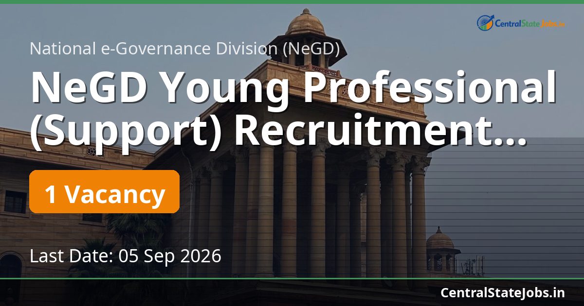 NeGD Young Professional (Support) Recruitment 2026