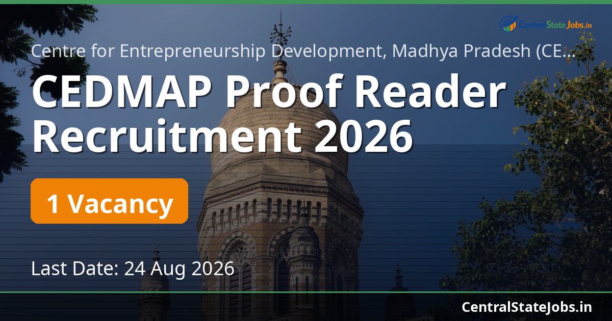 CEDMAP Proof Reader Recruitment 2026