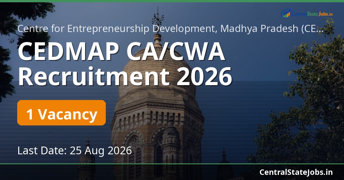 CEDMAP CA/CWA Recruitment 2026