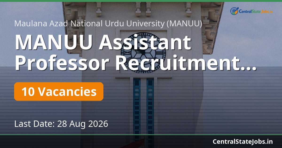 MANUU Assistant Professor Recruitment 2026