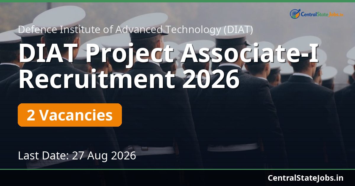 DIAT Project Associate-I Recruitment 2026