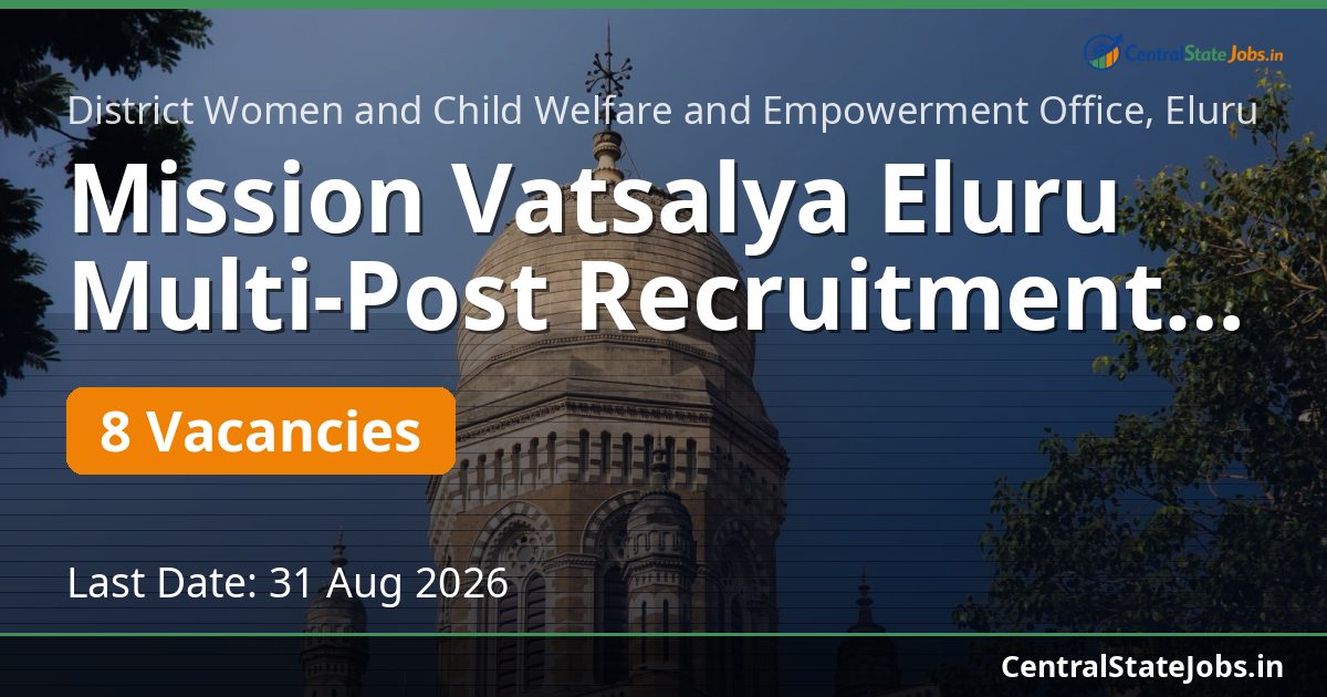 Mission Vatsalya Eluru Multi-Post Recruitment 2026