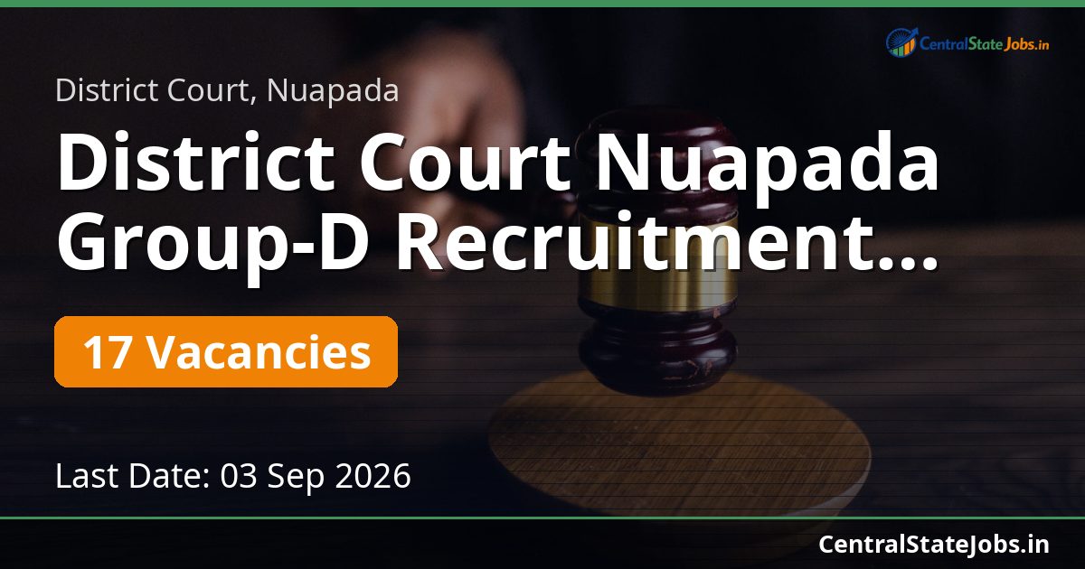 District Court Nuapada Group-D Recruitment 2026