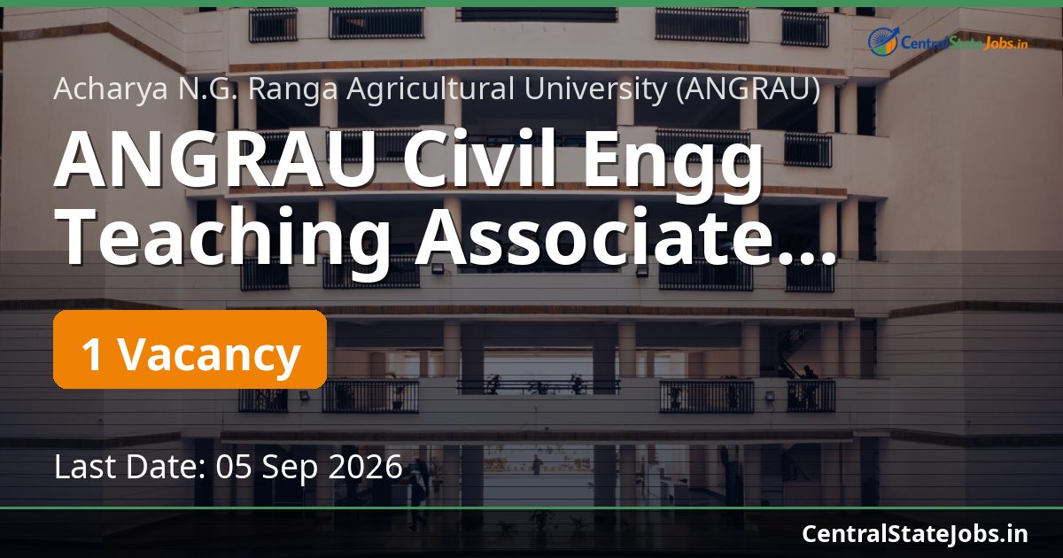 ANGRAU Civil Engg Teaching Associate Recruitment 2026