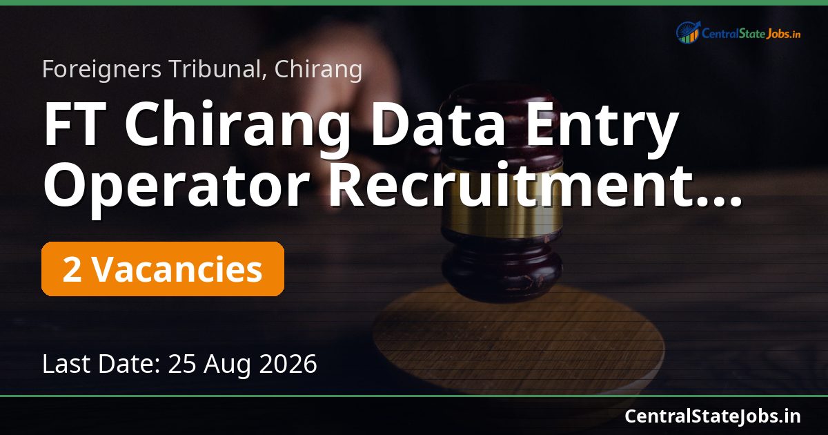 FT Chirang Data Entry Operator Recruitment 2026