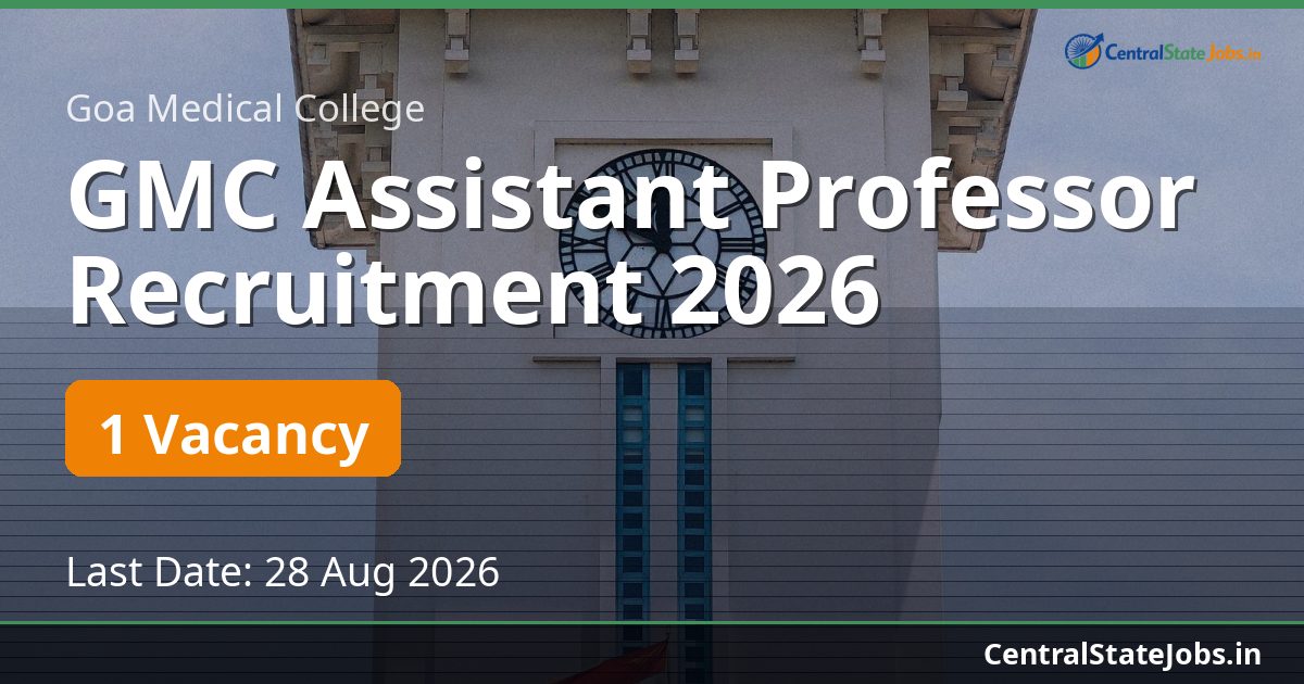 GMC Assistant Professor Recruitment 2026