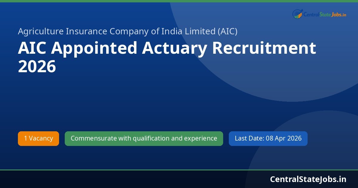 AIC Appointed Actuary Recruitment 2026
