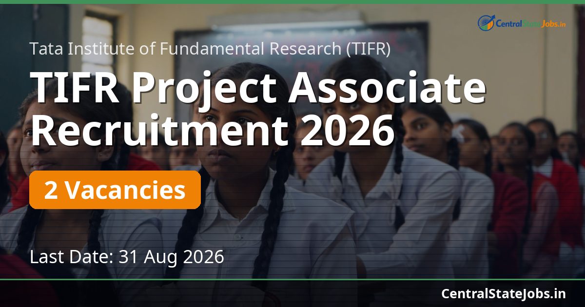 TIFR Project Associate Recruitment 2026