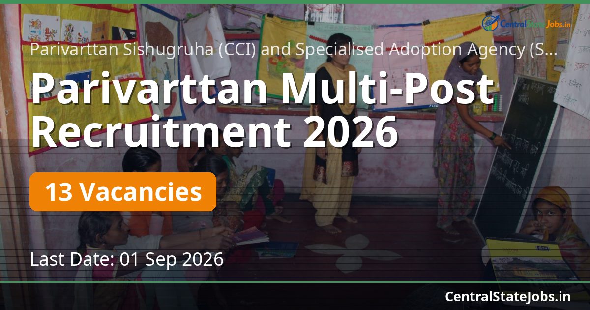 Parivarttan Multi-Post Recruitment 2026