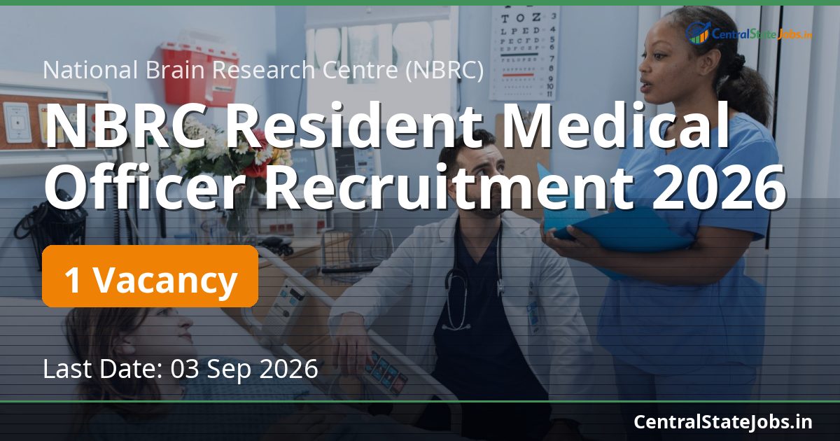 NBRC Resident Medical Officer Recruitment 2026