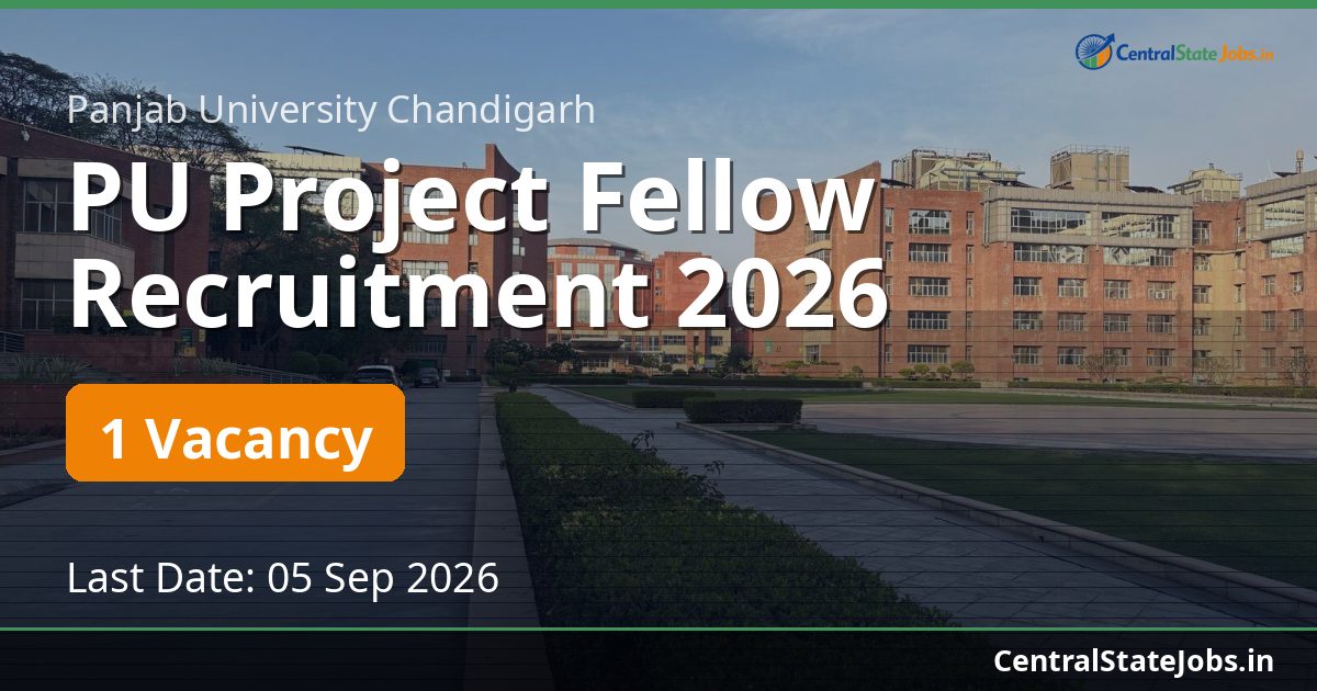 PU Project Fellow Recruitment 2026