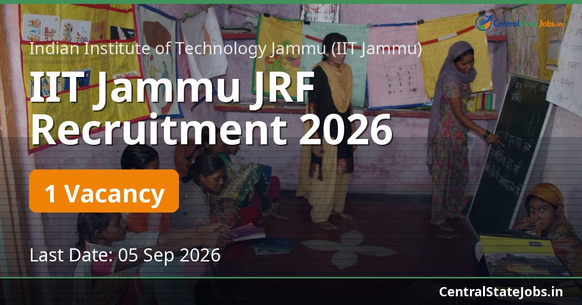 IIT Jammu JRF Recruitment 2026