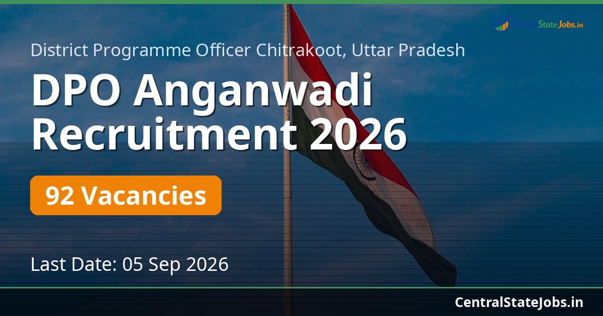 DPO Anganwadi Recruitment 2026 — 92 Vacancies