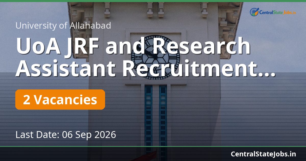 UoA JRF and Research Assistant Recruitment 2026