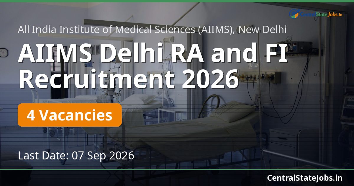 AIIMS Delhi RA and FI Recruitment 2026