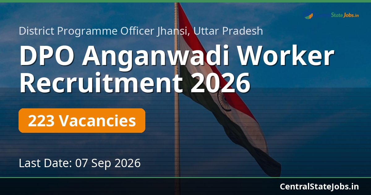 DPO Anganwadi Worker Recruitment 2026 — 223 Vacancies
