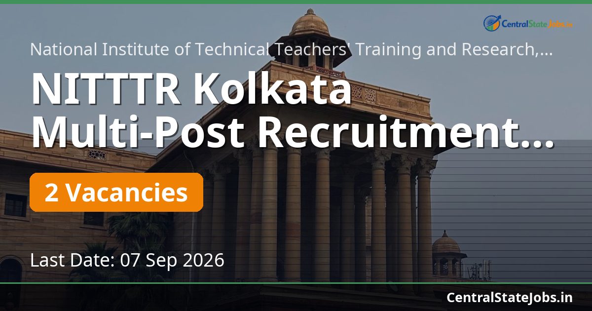 NITTTR Kolkata Multi-Post Recruitment 2026