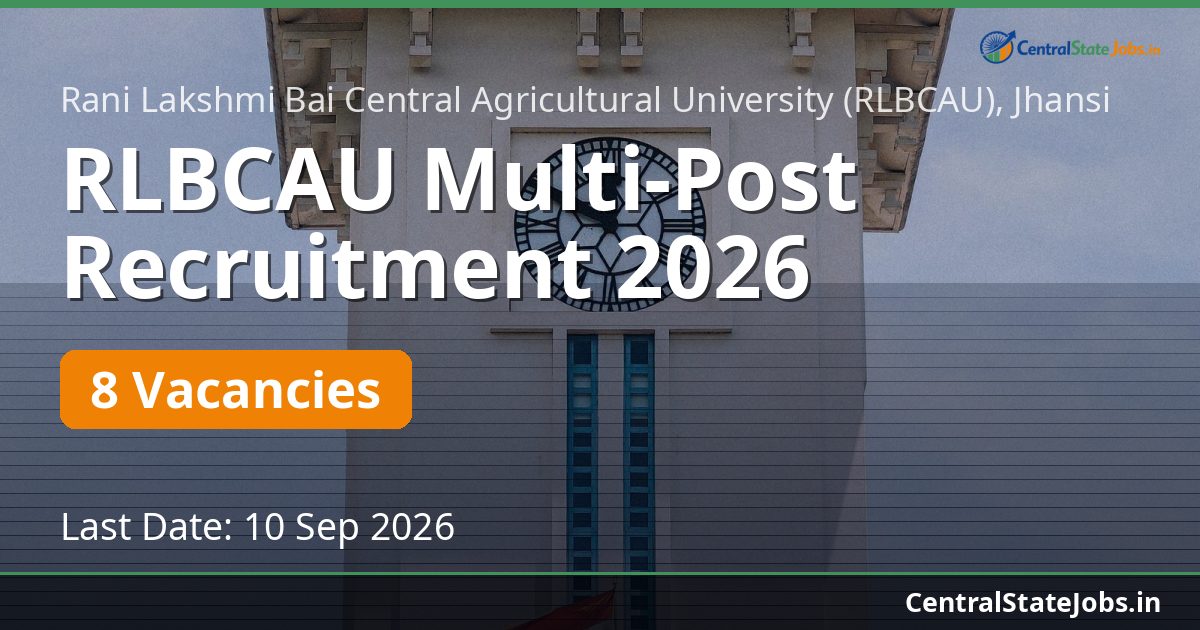 RLBCAU Multi-Post Recruitment 2026