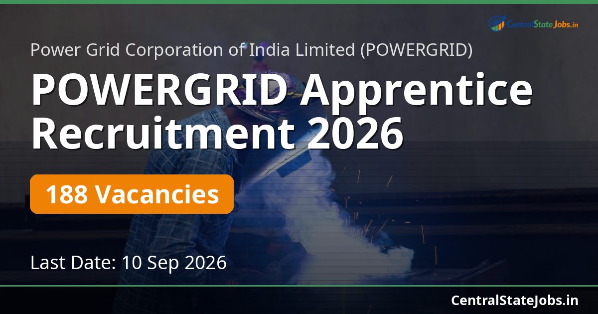POWERGRID Apprentice Recruitment 2026 — 188 Vacancies