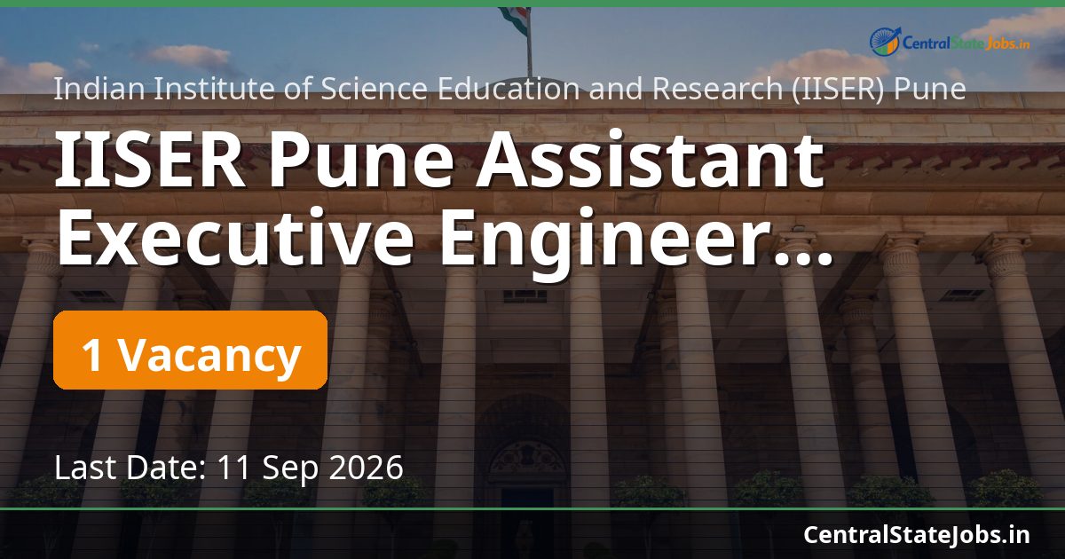 IISER Pune Assistant Executive Engineer Recruitment 2026