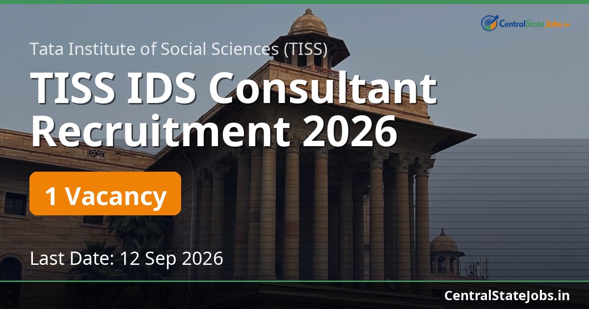 TISS IDS Consultant Recruitment 2026