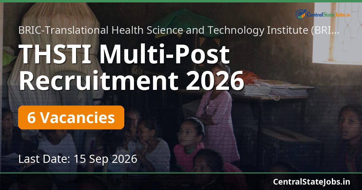THSTI Multi-Post Recruitment 2026