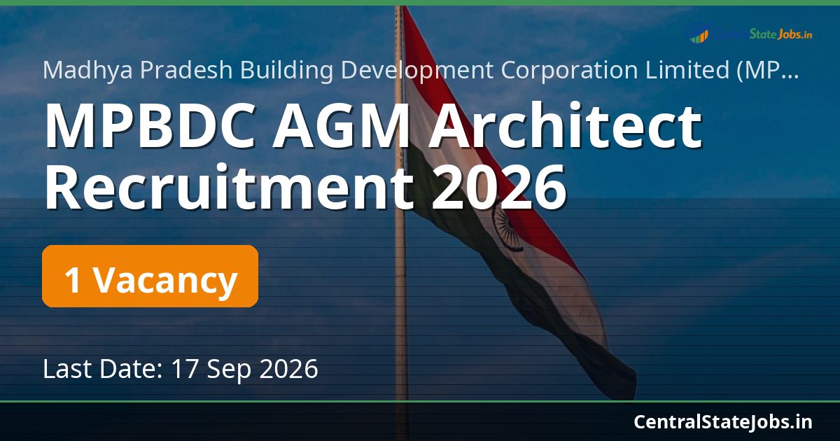 MPBDC AGM Architect Recruitment 2026