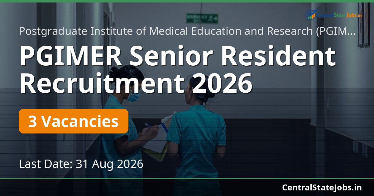 PGIMER Senior Resident Recruitment 2026