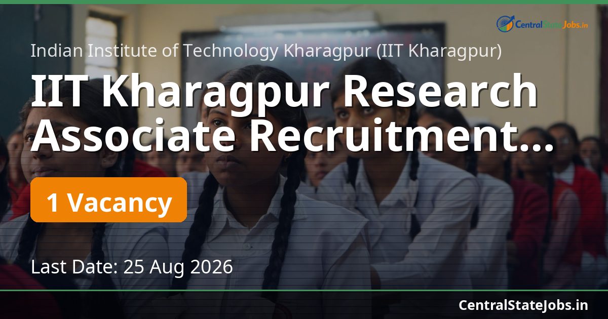 IIT Kharagpur Research Associate Recruitment 2026