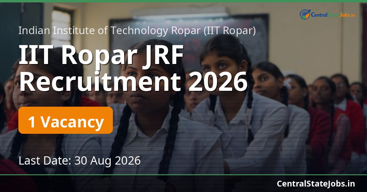 IIT Ropar JRF Recruitment 2026