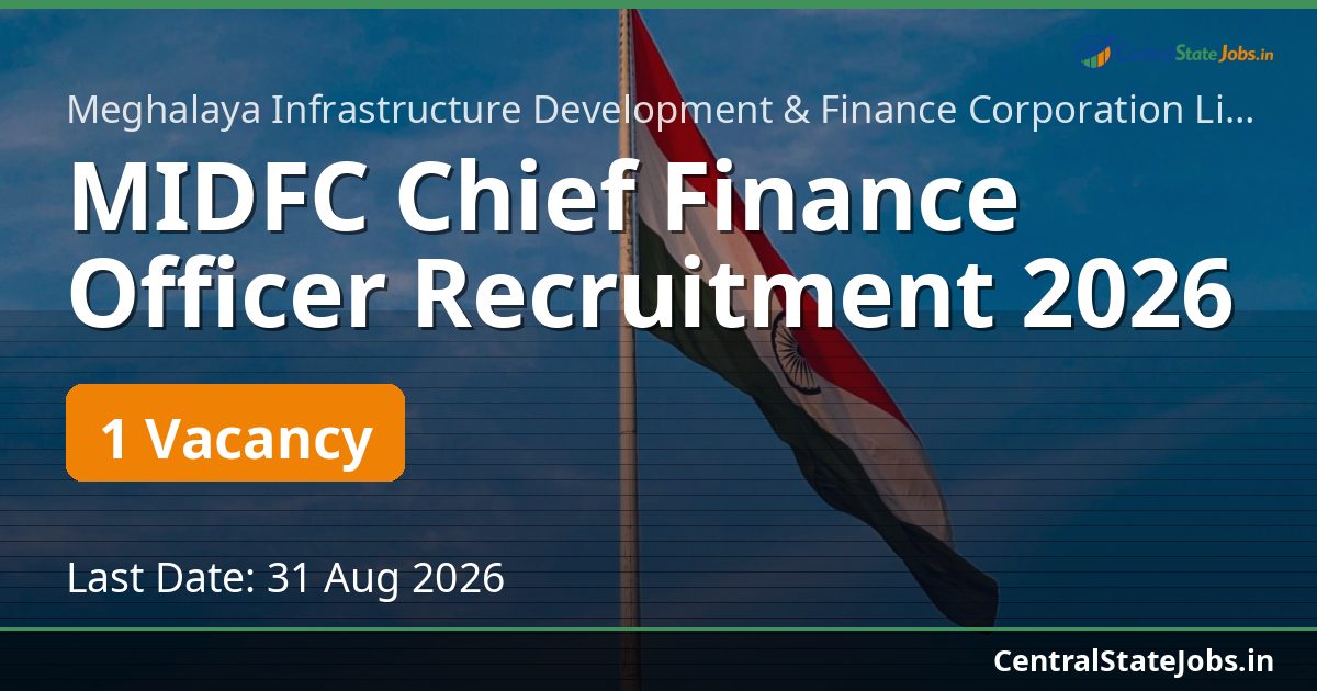 MIDFC Chief Finance Officer Recruitment 2026