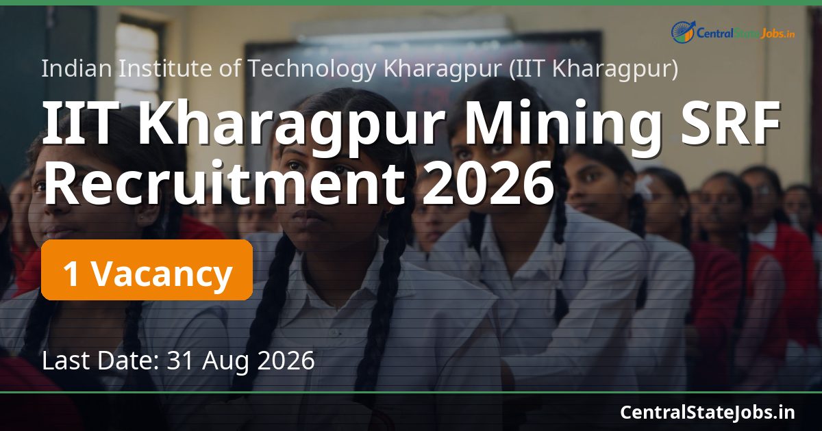 IIT Kharagpur Mining SRF Recruitment 2026