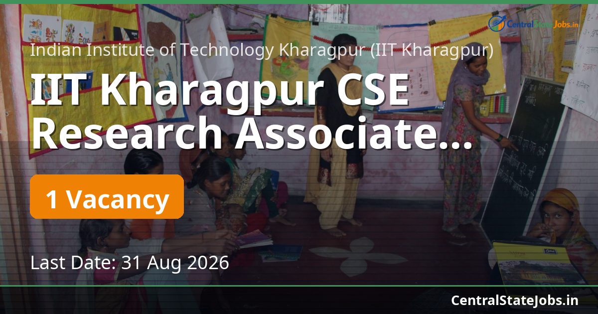 IIT Kharagpur CSE Research Associate Recruitment 2026