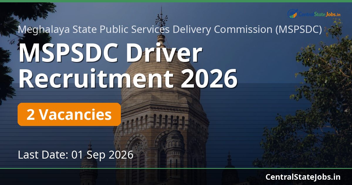 MSPSDC Driver Recruitment 2026