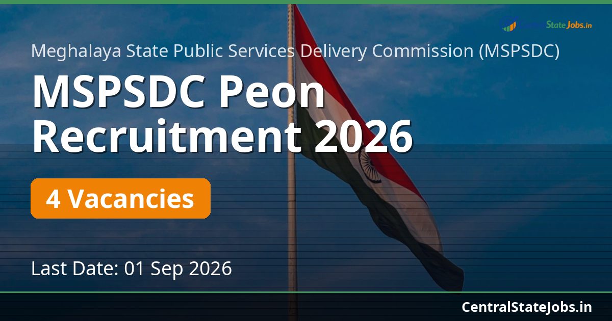 MSPSDC Peon Recruitment 2026